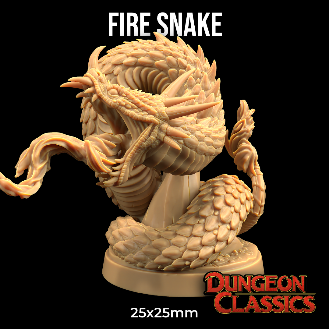 Fire Snake | PRESUPPORTED | Dungeon Classics